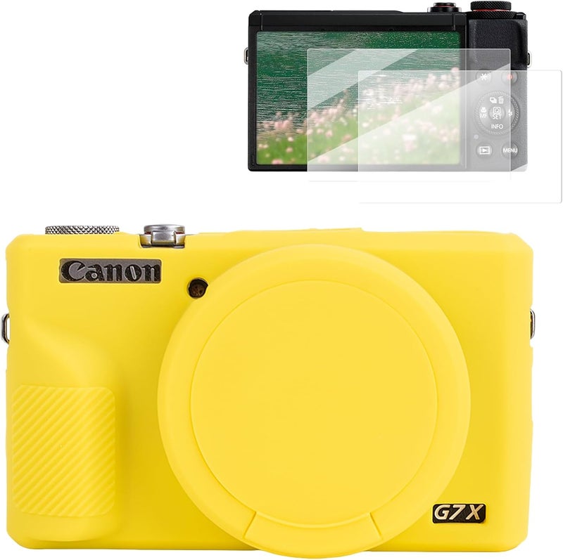 Rieibi Silicone Case for Canon G7X Mark III Case, G7X Mark III Accessories with 2 pcs sreen Protectors,Detachable Lens Cover for Canon G7X Mark III Cover - Image 1